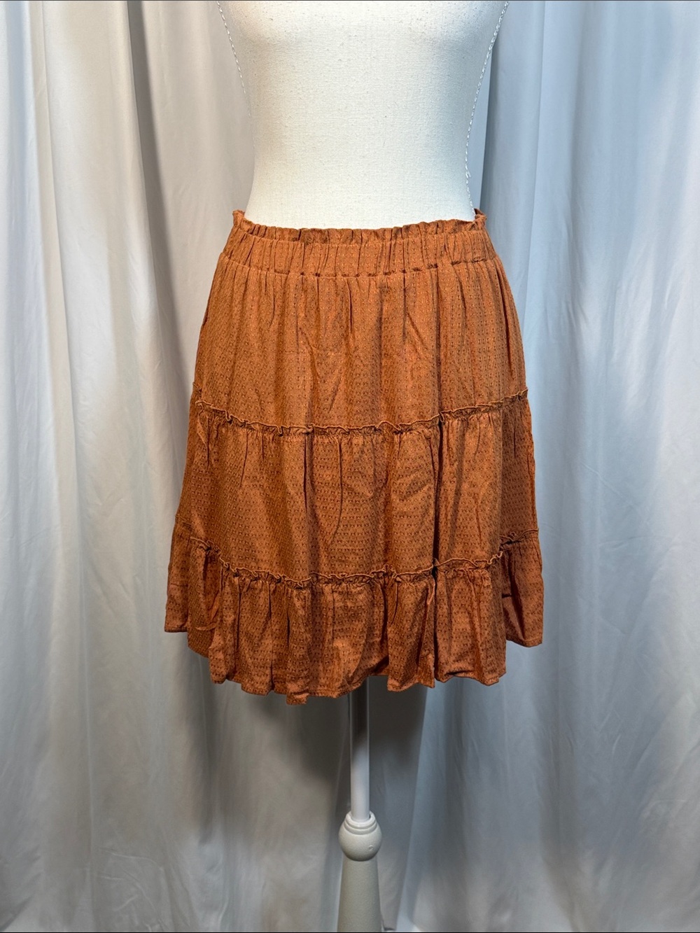 Promesa Rust Tiered Mini Skirt